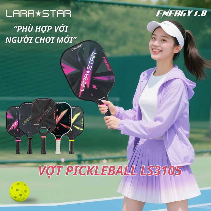  LS3105 - VỢT PICKLEBALL TẶNG KÈM BÓNG DÀNH CHO NGƯỜI CHƠI MỚI 