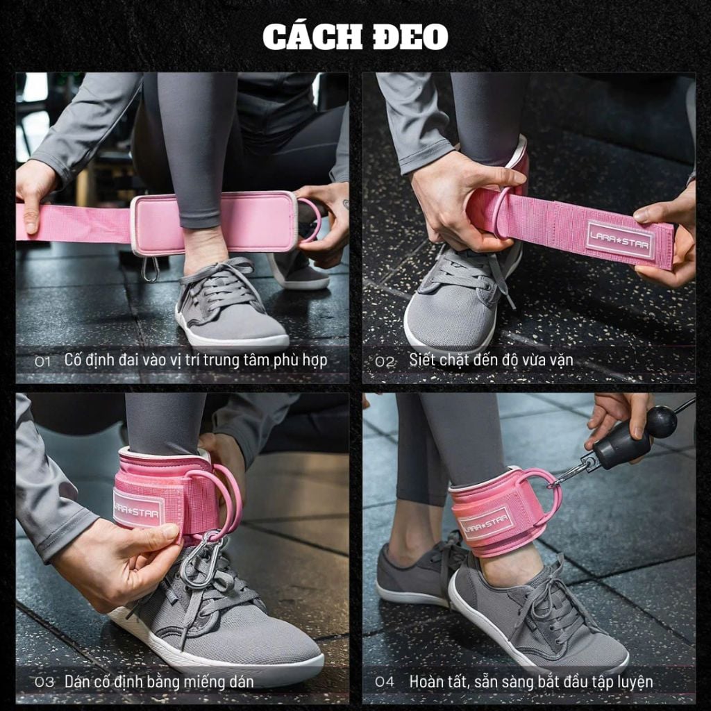  LS0122 - ĐAI QUẤN CHÂN TẬP GYM KÈM MÓC KÉO 