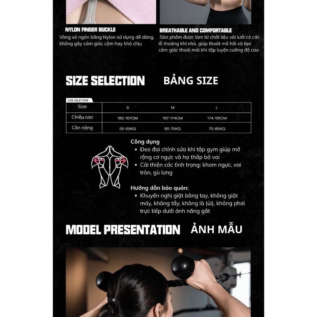  LS1214 - ĐAI ĐEO VAI TẬP GYM CHUYÊN NGHIỆP 