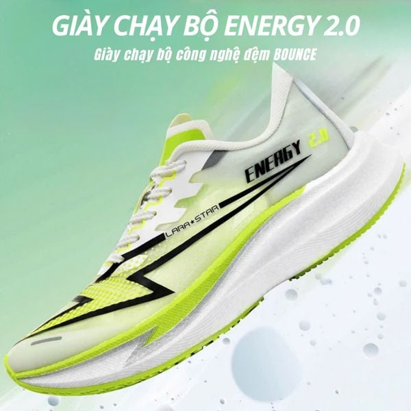  [GIÁ TỐT] Giày Chạy Bộ Thể Thao Lara Star Energy 2.0 LS1037 Siêu Nhẹ,Thoáng Khí, Tấm Đẩy PeBax 