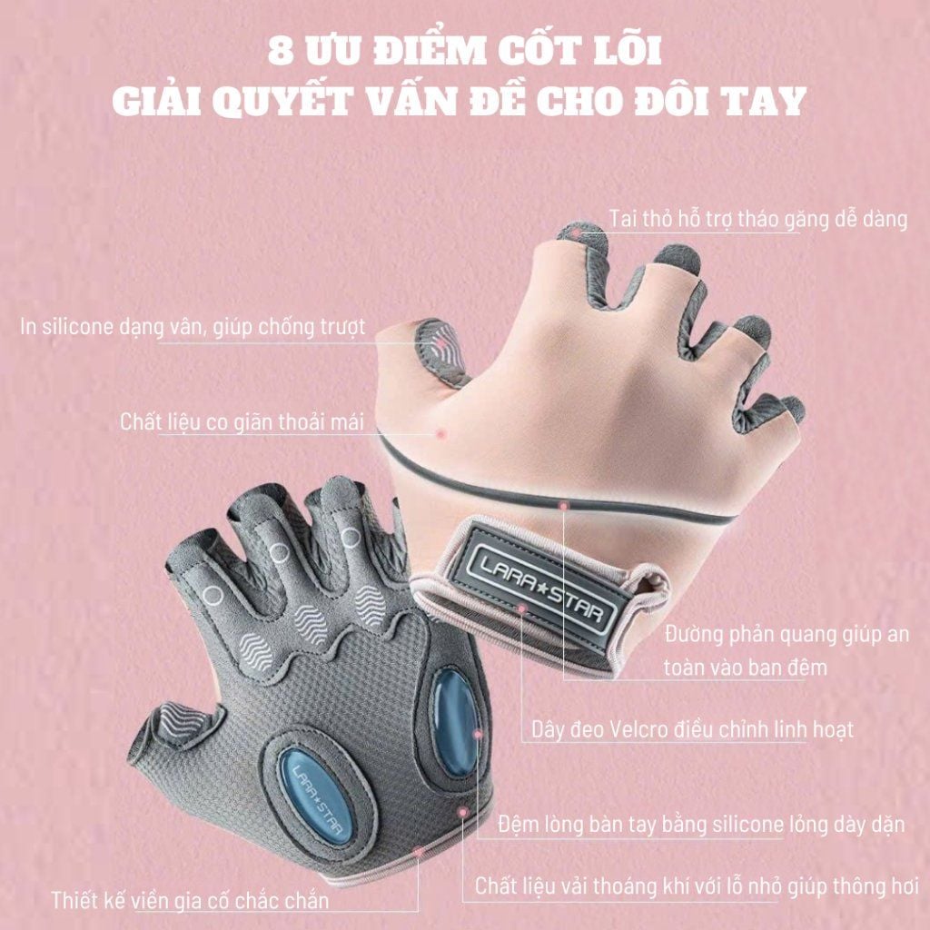  LS0711 - GĂNG TAY TẬP GYM CHỐNG TRƯỢT 
