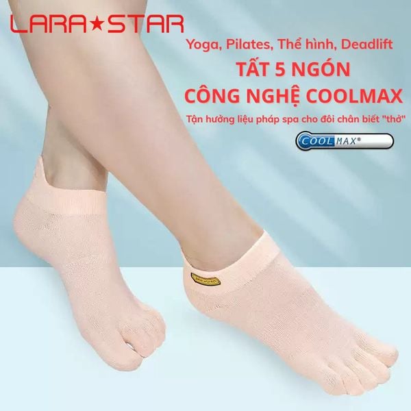  LS0028 - TẤT THỂ THAO CỔ THẤP 5 NGÓN 