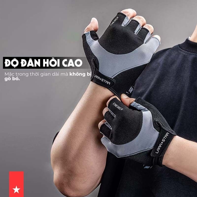  LS0740 - GĂNG TAY ĐẠP XE, TẬP GYM CÓ GEL CHỐNG SỐC 