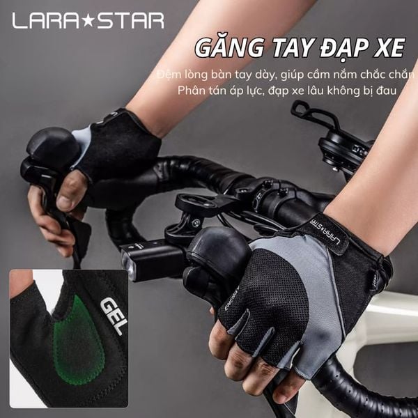  LS0740 - GĂNG TAY ĐẠP XE, TẬP GYM CÓ GEL CHỐNG SỐC 