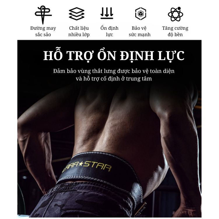  LS0828 - ĐAI LƯNG TẬP GYM KHÓA CÀI KHÔNG GỈ 