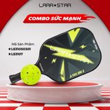  Combo Vợt + Bóng Pickleball Lara Star siêu nhẹ 220G, sợi thủy tinh/carbon dày 11-16mm 