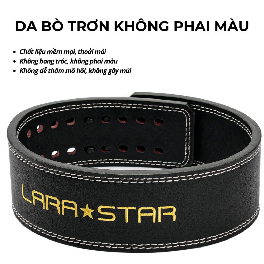  LS0893 - ĐAI LƯNG TẬP GYM KHÓA LẪY DA BÒ NGUYÊN TẤM 