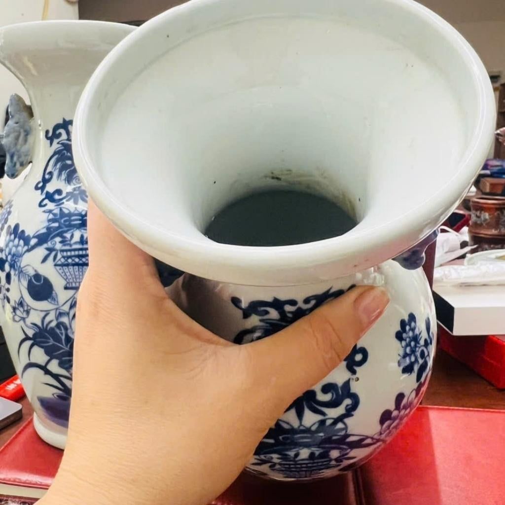  Cặp Lục Bình Gốm Sứ Men Lam BKCECN-10262 