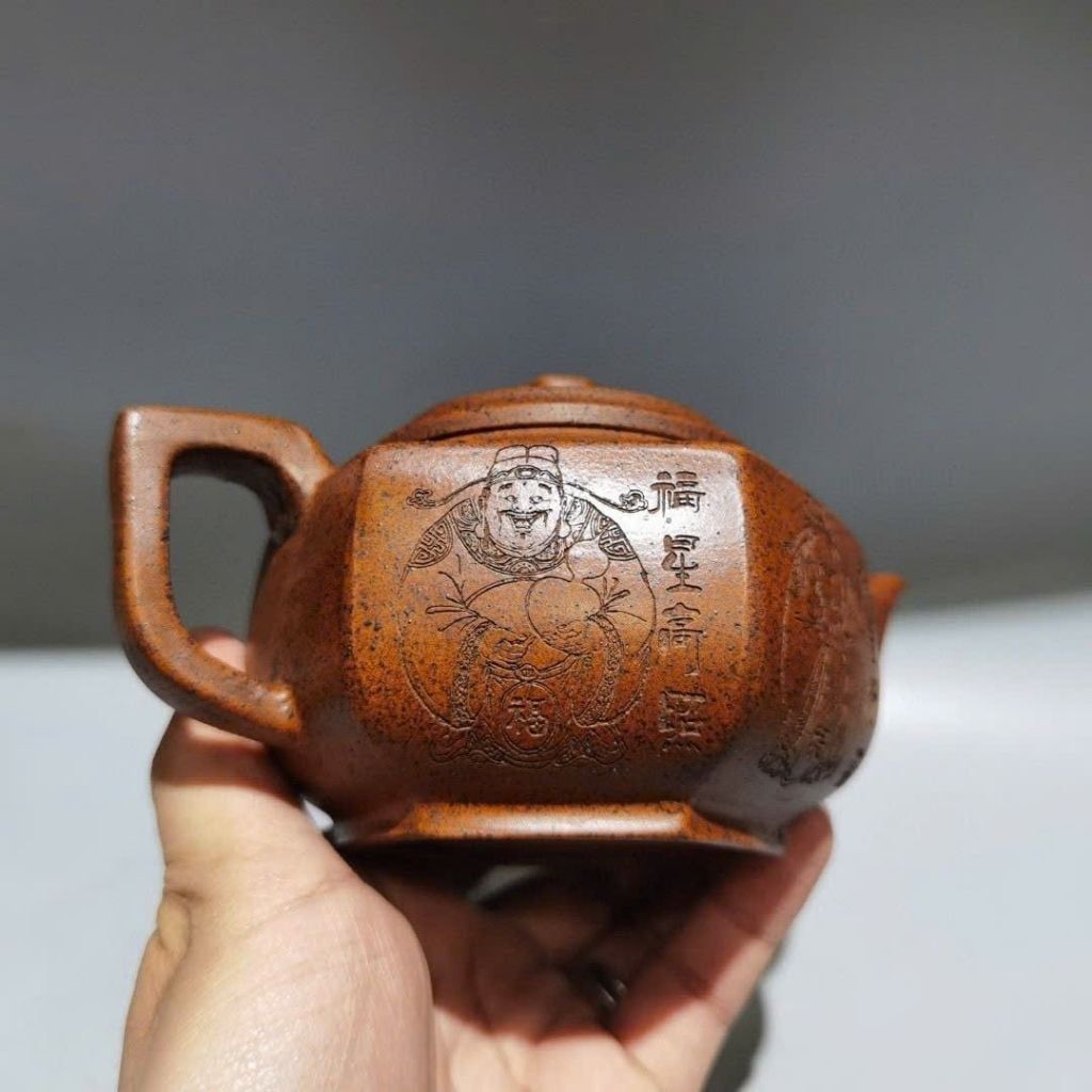  Ấm Trà gốm Tử Sa khắc Thần Tài BKCECN-10259 