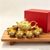 Ấm trà đồng rồng phượng cao cấp 
