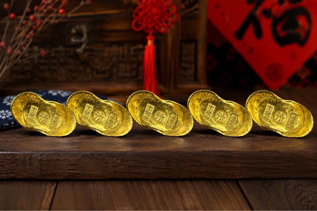  5 Đĩnh Đồng Giả Cổ – Tiền Vàng Khang Hy Nhà Thanh Trang Trí Phong Thủy BKMECN-10348 