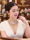  Bộ trang sức đá  quý Nam Phi các màu đính kim cương dây bạc 925 