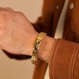  Vòng tay dây xích mạ vàng 18 k đẳng cấp sang trọng BKJECN-9481 