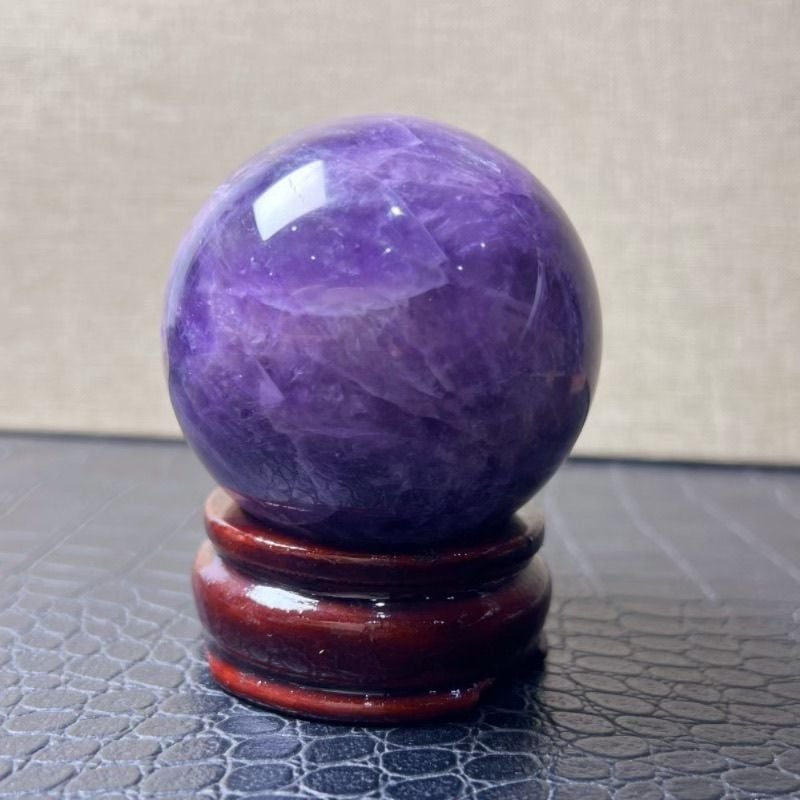  💜 ĐĨA CẦU THẠCH ANH TÍM – ĐƯỜNG KÍNH 6,5 CM 💜 