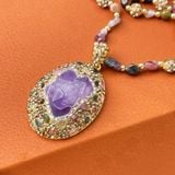  Dây Chuyền Thạch Anh Tím Gracetrend: Tuyệt Tác Bohemian Phong Thủy BKJECN-9511 