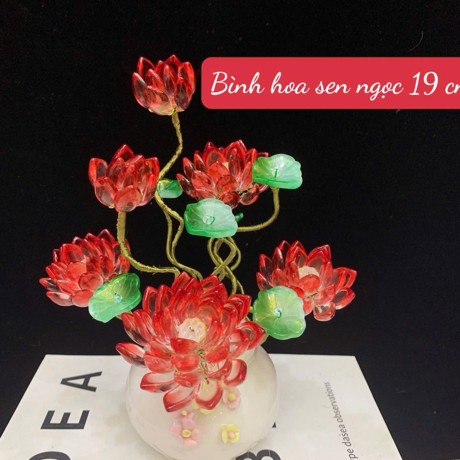  BÌNH HOA SEN LƯU LY TRANG TRÍ DECOR CỰC ĐẸP 