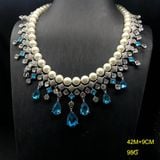  BỘ VÒNG CỔ KHƯỚC TAI NGỌC TRAI XANH PHONG CÁCH VINTAGE – SANG TRỌNG, QUÝ PHÁI 