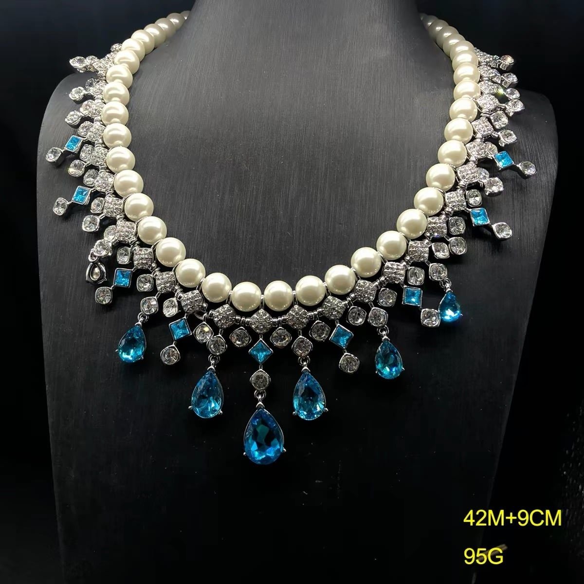 BỘ VÒNG CỔ KHƯỚC TAI NGỌC TRAI XANH PHONG CÁCH VINTAGE – SANG TRỌNG, QUÝ PHÁI 