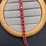  Vòng tay ruby đỏ mạ vàng 18 k sáng bóng 