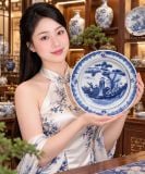  Đã cảnh gốm sứ men lam hàng sưu tầm 