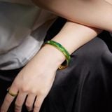  Vòng tay vàng bọc bạc men pháp lam cảnh sơn thuỷ BKJECN-9490 