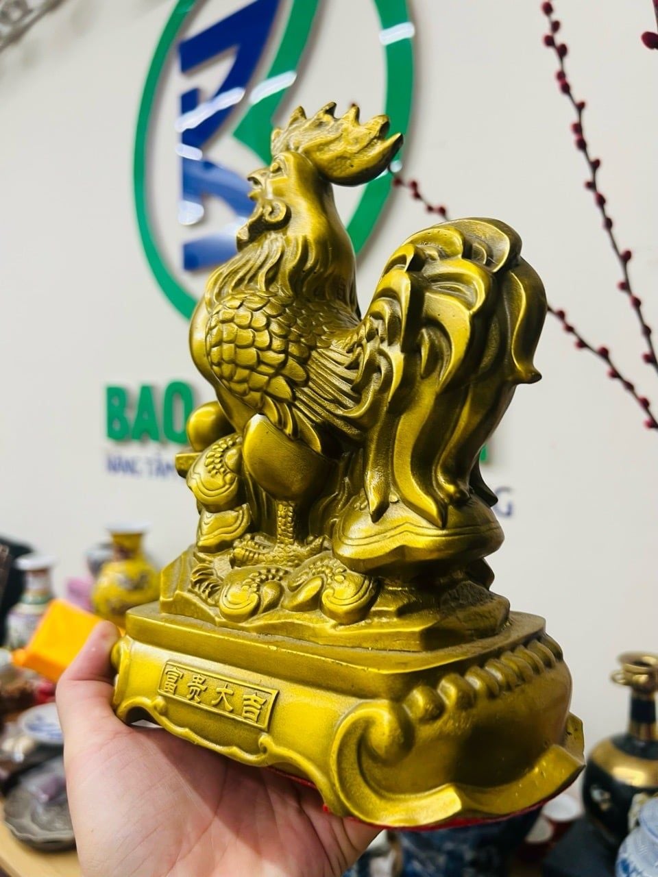  Tượng Gà Trống Bằng Đồng Phong Thủy Chiêu Tài Lộc BKMECN-10331 