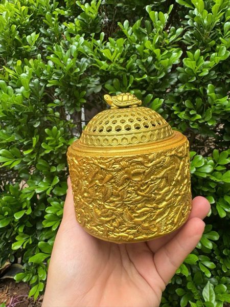  Xông trầm hương bằng đồng mạ vàng sưu tầm 