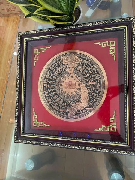  Tranh đồng Trống Đồng Bản Đồ Việt Nam in logo Văn Phòng Chính Phủ BKWOCN-9240 