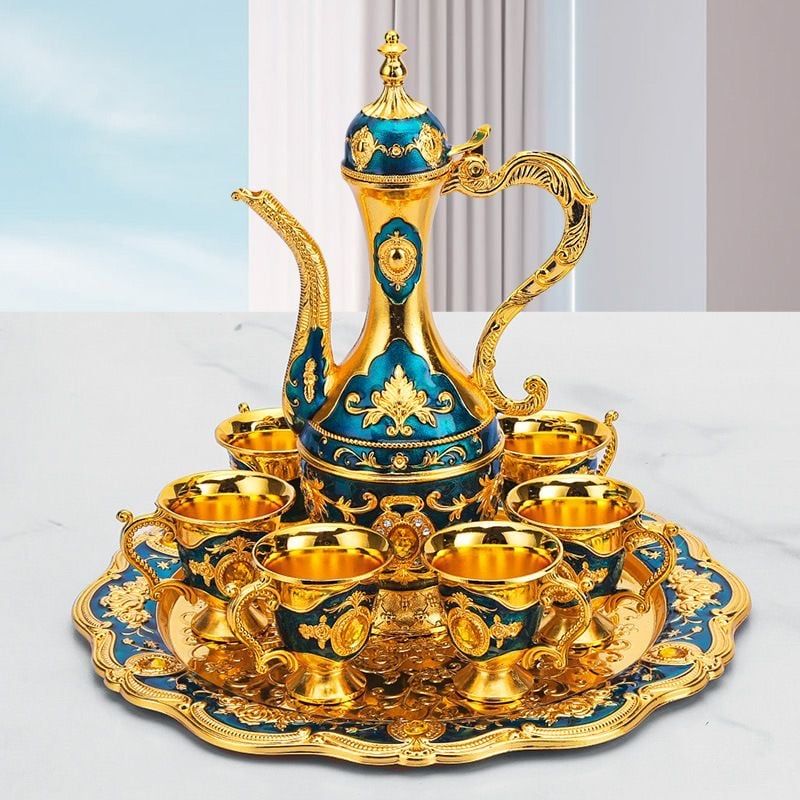  Bộ Ấm Trà Thổ Nhĩ Kỳ Hoàng Gia màu xanh BKMECN-10333 