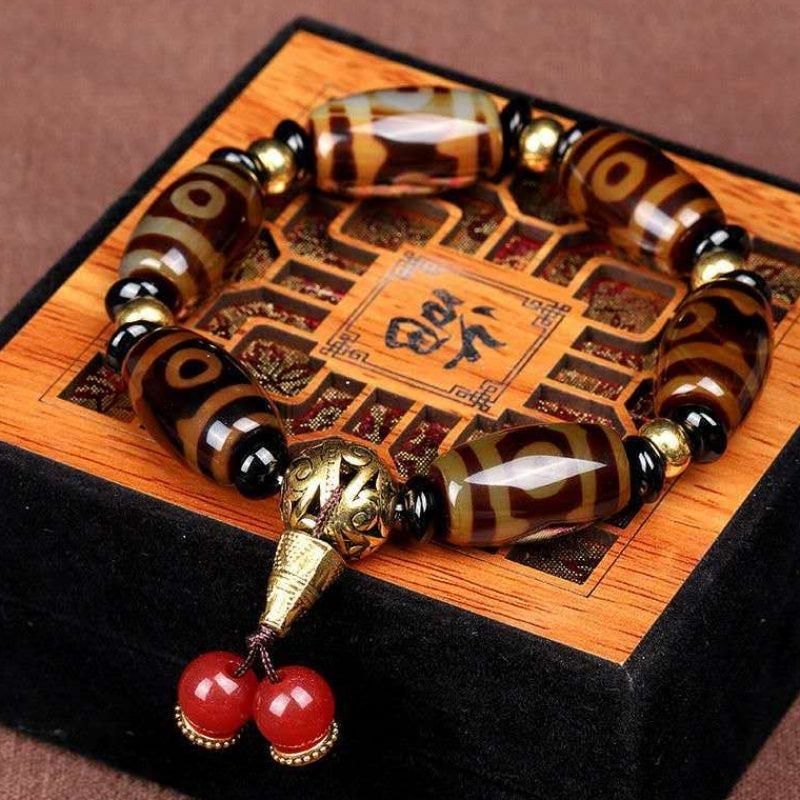  Vòng tay Dzi VÒNG TAY THIÊN CHÂU 9 MẮT – PHONG CÁCH TÂY TẠNG BKJECN-9502 