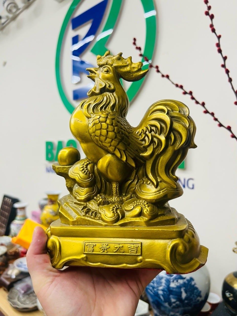  Tượng Gà Trống Bằng Đồng Phong Thủy Chiêu Tài Lộc BKMECN-10331 
