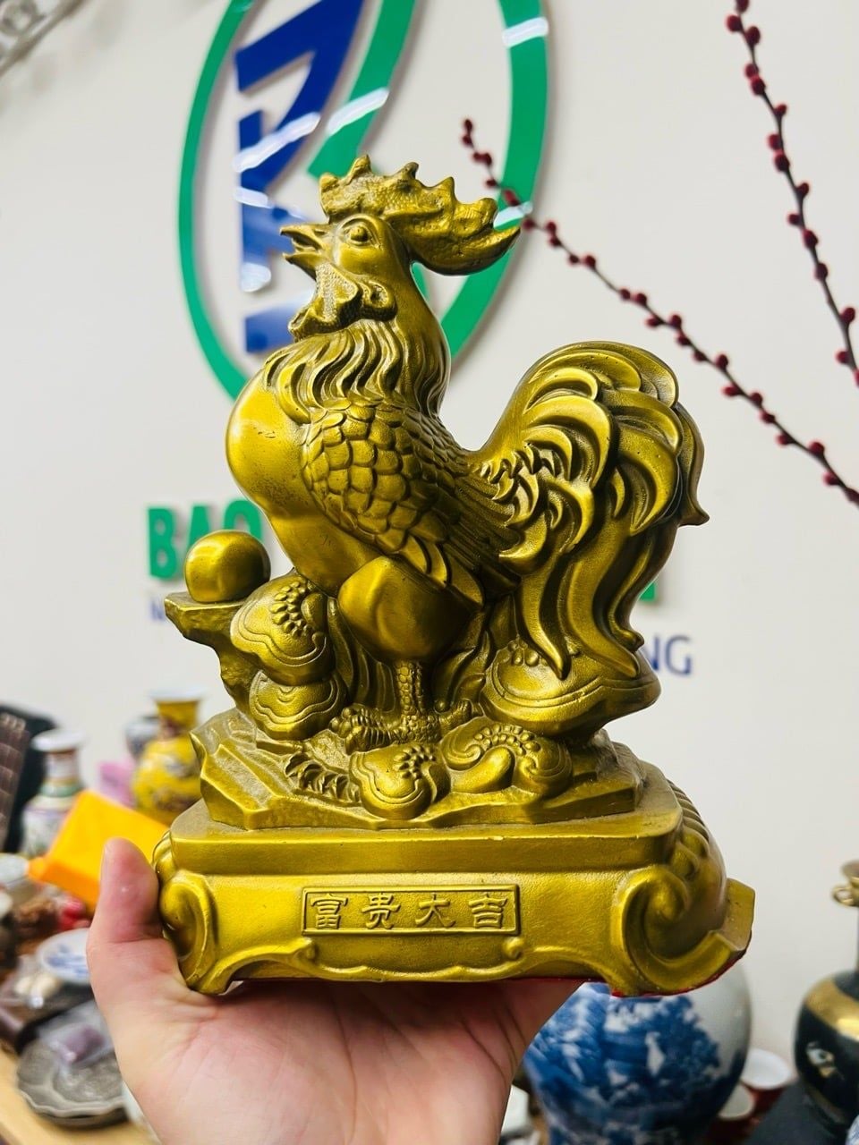  Tượng Gà Trống Bằng Đồng Phong Thủy Chiêu Tài Lộc BKMECN-10331 