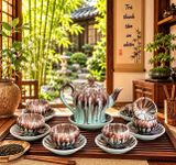  Bộ ấm chén men hỏa biến gốm sứ bát tràng BKCECN-10621 