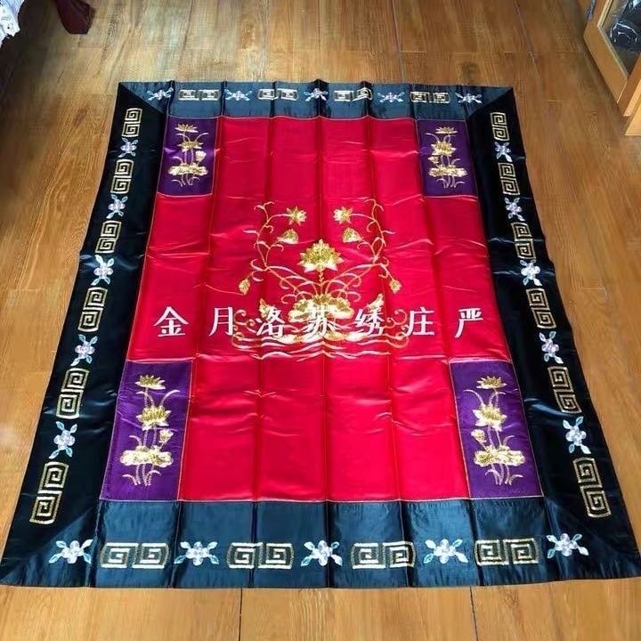  Thảm quỳ lễ phật Lụa thêu tay trang nghiêm BKHFCN-9065 