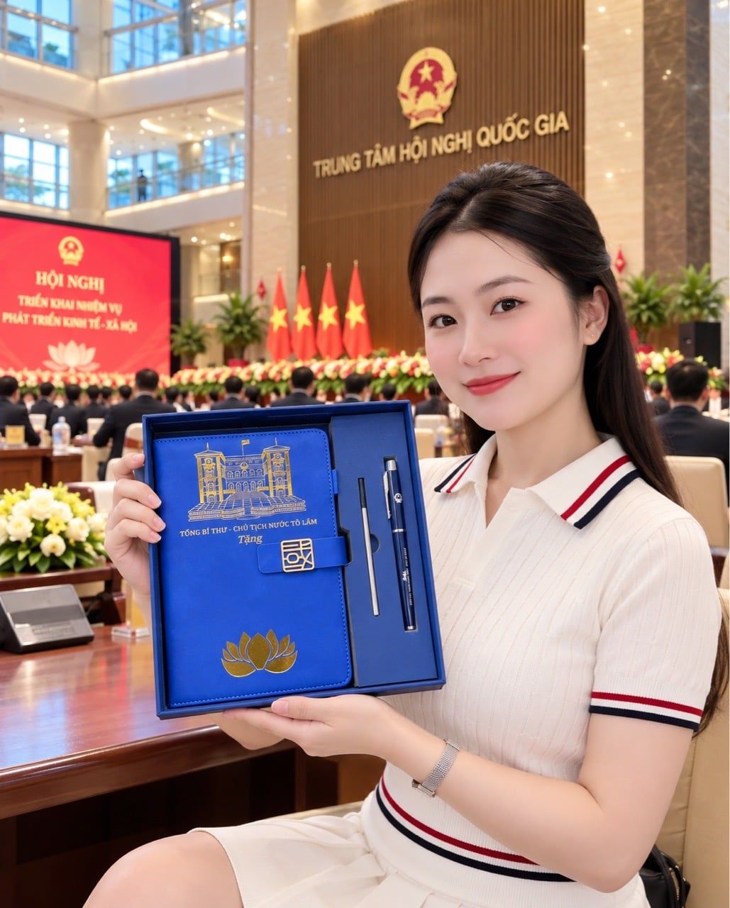  Sổ tay quà tặng Tổng Bí Thư Tô Lâm màu xanh 