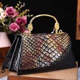  Túi Da Bò Thật Dập Vân Cá Sấu Dáng Công Nương BKFAVN-9460 