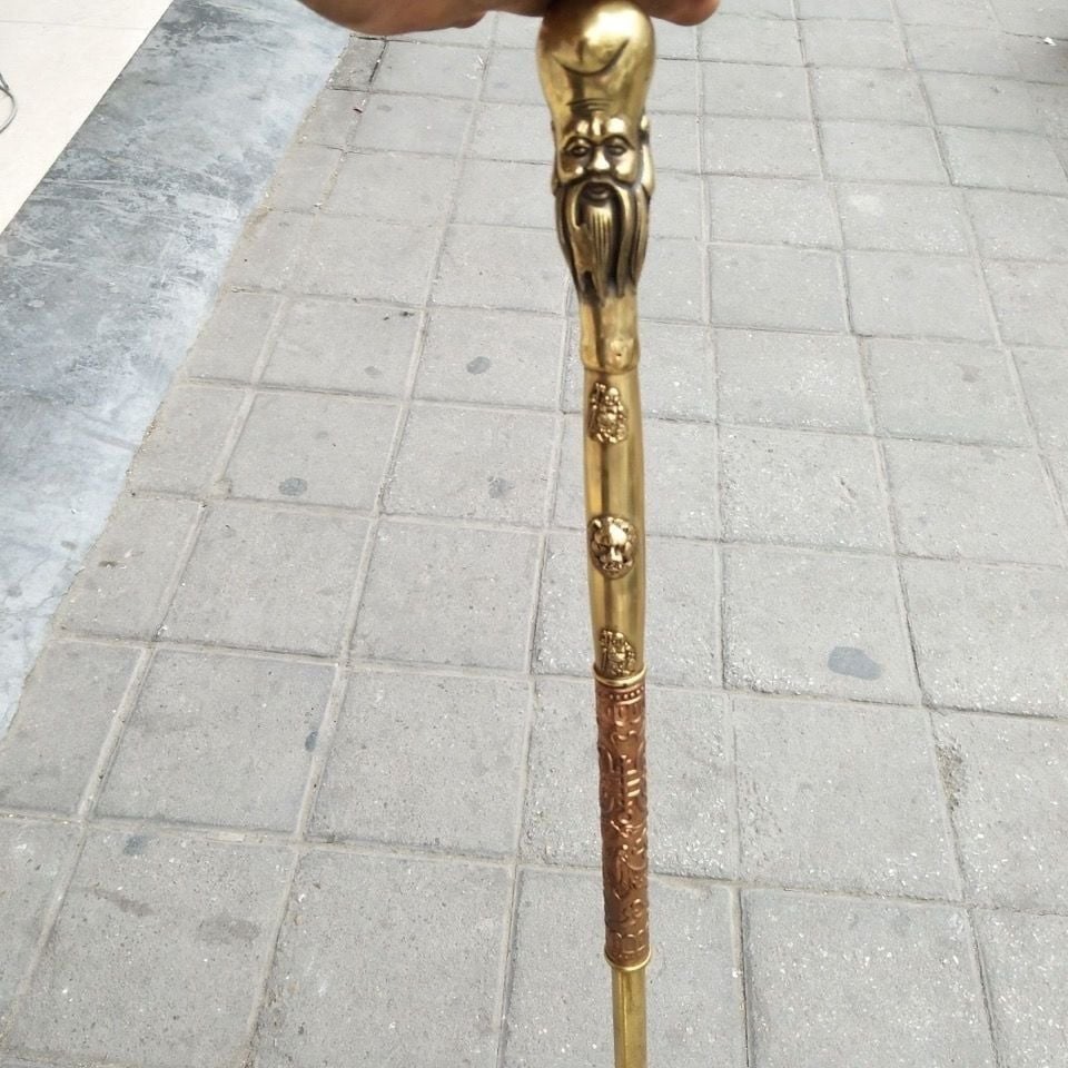  Đầu gậy chống hình Ông Thọ bằng đồng 
