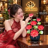  BÌNH HOA SEN LƯU LY TRANG TRÍ LÀM ĐỒ DECOR ĐẸP 