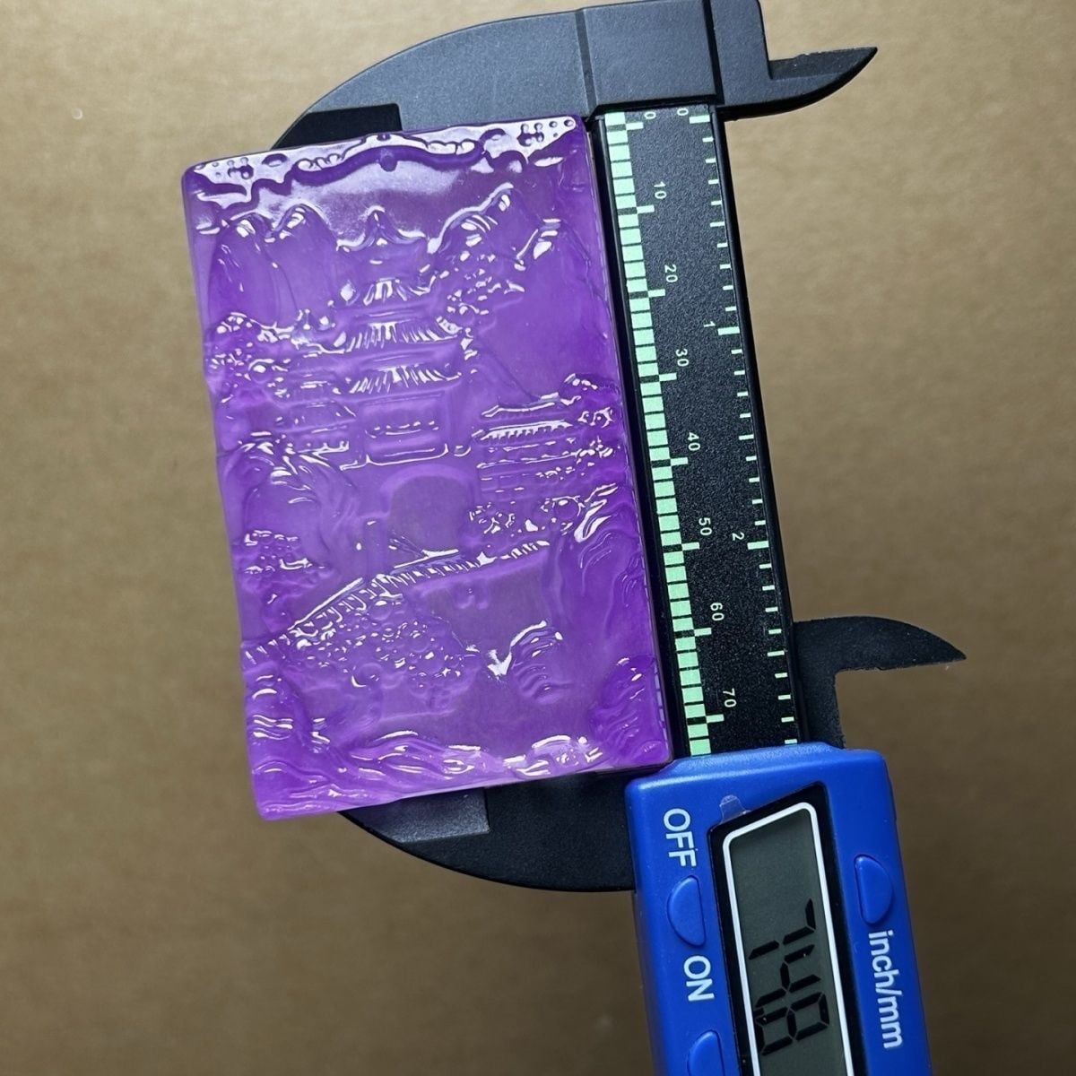  MẶT DÂY TRUYỀN  NGỌC TÍM VIOLET – ĐIÊU KHẮC SƠN THỦY TINH XẢO BKJECN-9501 