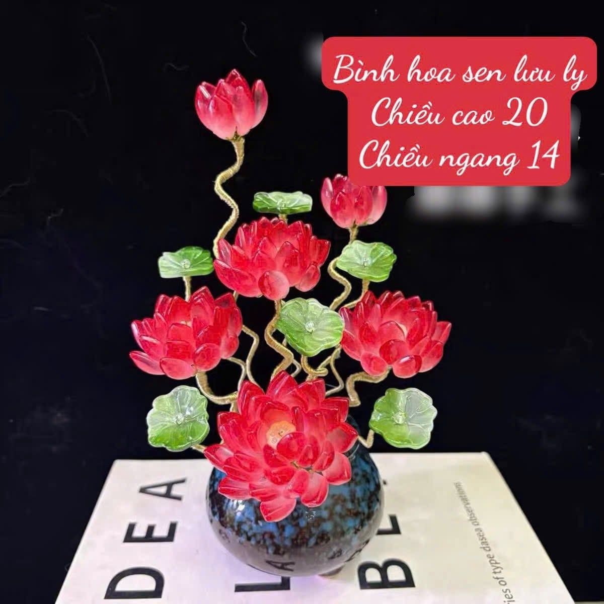  BÌNH HOA SEN LƯU LY TRANG TRÍ LÀM ĐỒ DECOR ĐẸP 