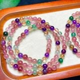  🌈 VÒNG TAY ĐA BẢO 3 VÒNG – THẠCH ANH MÀU TỰ NHIÊN 🌈  6 ly 