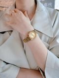  Đồng hồ nữ màu vàng đính kim cương kiểu dáng sang trọng quý phái quà tặng ý nghĩa 