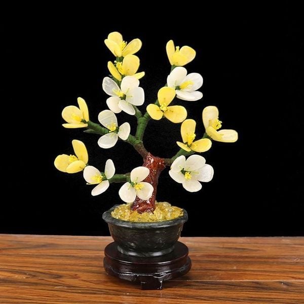  Cây hoa lan bằng ngọc và đá 