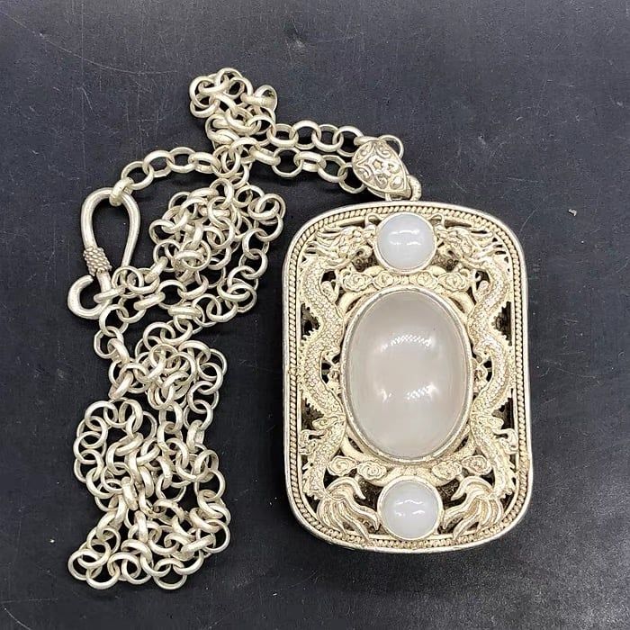  MẶT DÂY CHUYỀN SONG LONG TRANH CHÂU BKJECN-9489 