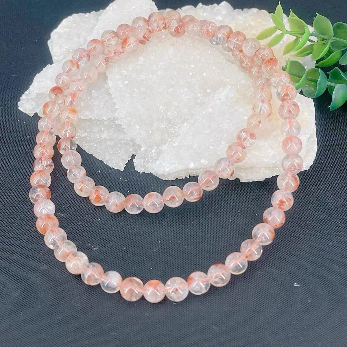  Vòng tay thạch anh hoa keo màu đỏ BKJECN-9542 