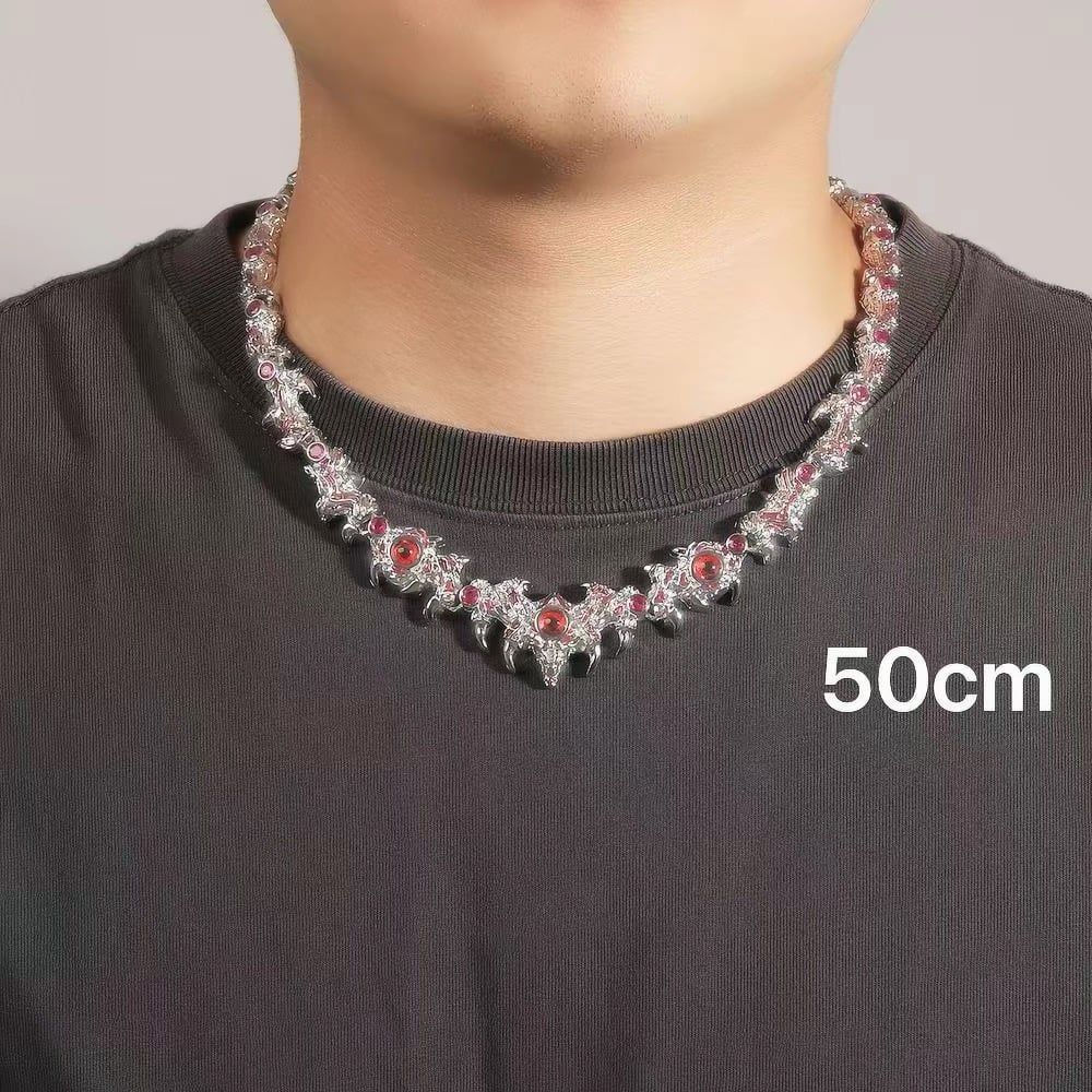  Dây truyền nam đính đá màu đỏ cao cấp BKJECN-9536 