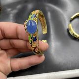  Vòng Tay Kim Loại Mạ Vàng 18K Nghệ Thuật Đính Đá Quý BKJECN-9510 