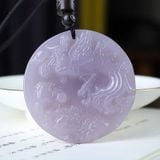  Mặt ngọc phỉ thuý màu tím hình phượng hoàng BKSTCN-9684 