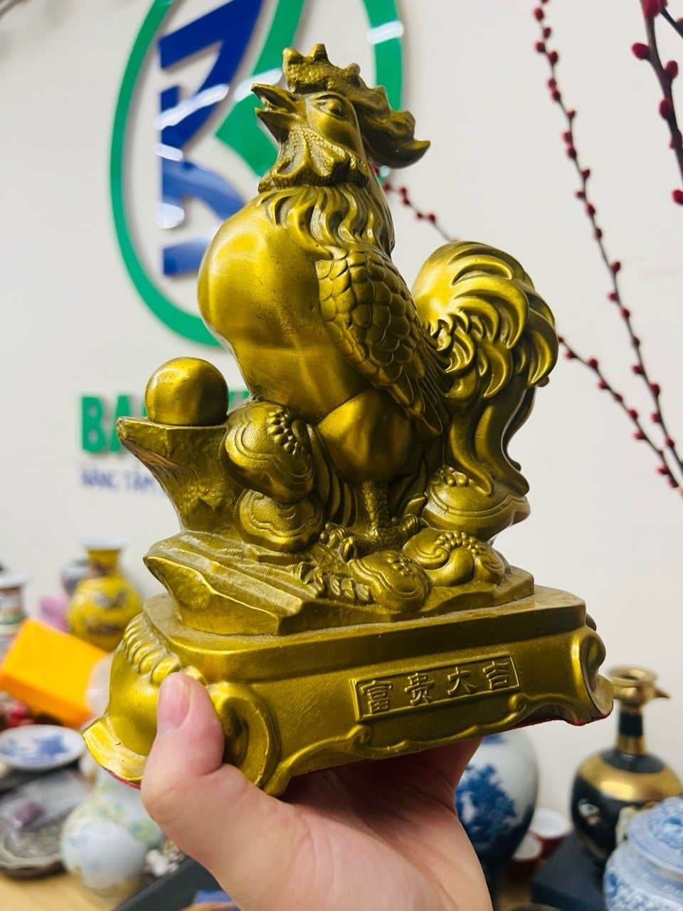  Tượng Gà Trống Bằng Đồng Phong Thủy Chiêu Tài Lộc BKMECN-10331 