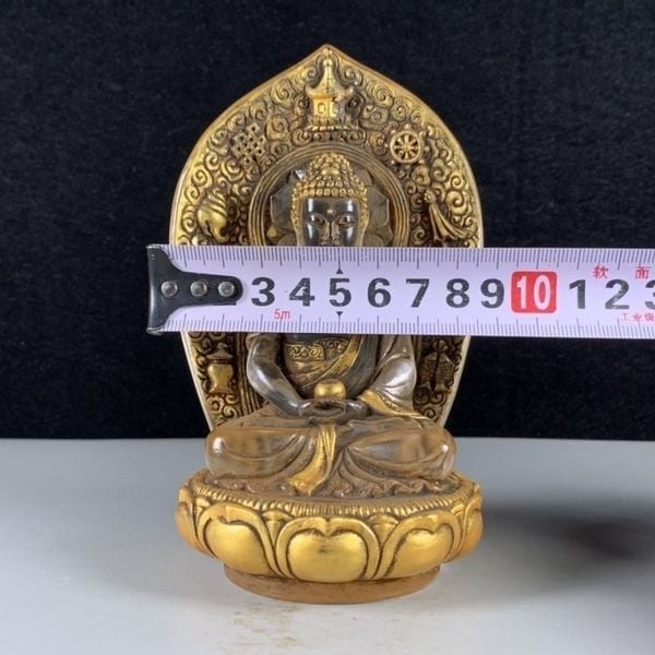  Tượng Phật Lưu Ly Vẽ Màu Có Hào Quang – Đồ Sưu Tầm Cổ 